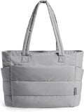 BAGSMART Tote Bag for Women, Lightweight Puffy Tote Bag with Compartments Shoulder Bag Handbag for Travel, Work, Gym | Lightweight, Puffy, Quilted, for Travel, Work