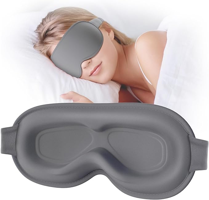 Sleep Mask, EVA BELLE Sleep Masks for Men Women, Zero Eye Pressure 3D Sleeping Mask, 100% Light Blocking Eye Covers with Adjustable Strap for Sleeping Travel Home Nap Rest Memory Foam