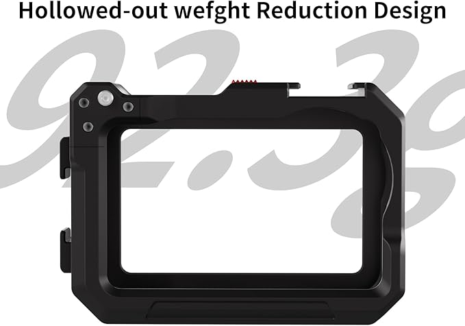 Camera Cage for DJI Osmo Action 6 Case,Release Aluminum Base with 1/4" Thread & Foldable Connector for Tripods,Silicone Lens Guard Cap, Supports Vertical & Horizontal Shooting