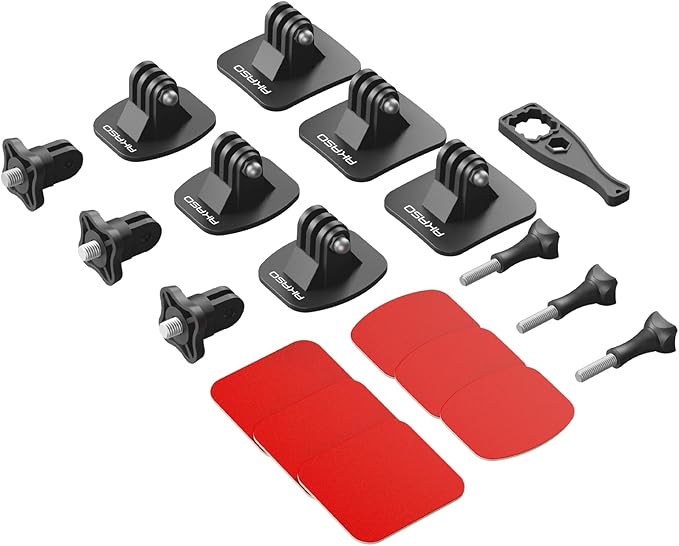 AKASO Adhesive Mount Kit Helmet Sticky Mount Accessory Kit for GoPro Hero13 12 11 10 9, Insta 360 X5 X4 X3, DJI, 360/EK7000/EK7000 Pro/Brave 4/Brave 4 Pro/Brave 7 LE/Brave 7 Action Cameras