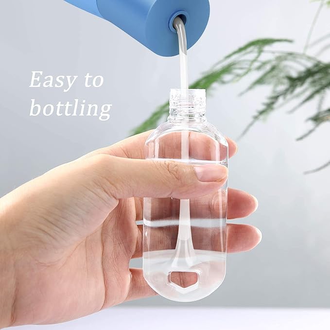 8 Pcs Travel Size Bottles with Keychain Hand Sanitizer Holder, 2 oz Portable Plastic Small Empty Bottles Leakproof Refillable Squeeze Containers for Backpack