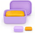 AIDIMMING Silicone Bar Soap Travel Case,Completely Leak Proof Bar Soap Holder,Compact Soap Bar Container,Portable Soap Box for Traveling,Camping,Gym,Outdoor (Light Purple)