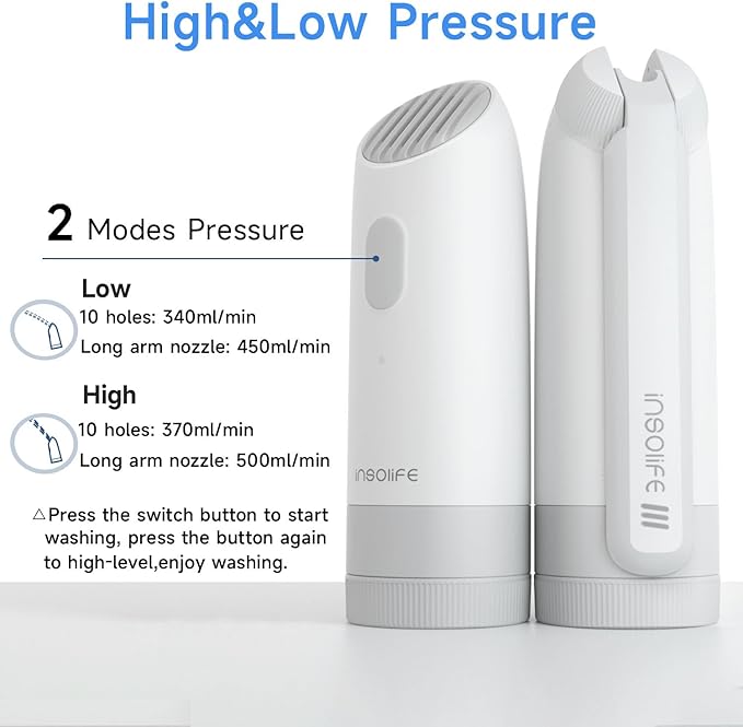Portable Bidet | High Pressure Travel Bidets with Adapter | Rechargeable Portable Electric Bidets for Men & Women Cleaning | Portable Bidet for Travel