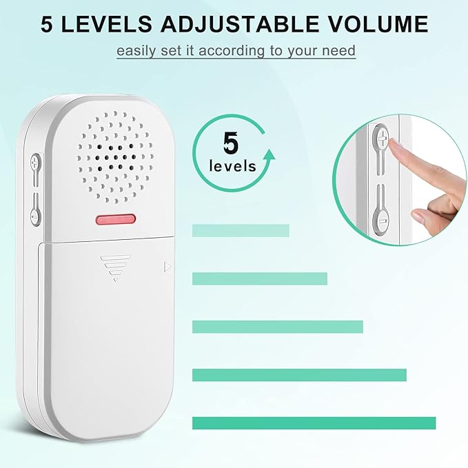 WSDCAM 130dB Loud Door Alarm Adjustable Volume, 5 Feature Modes Door Alarms for Kids Safety Home Security Pool Safety Alzheimers Door Window Open Sensor Wireless Door Alarm with Remote