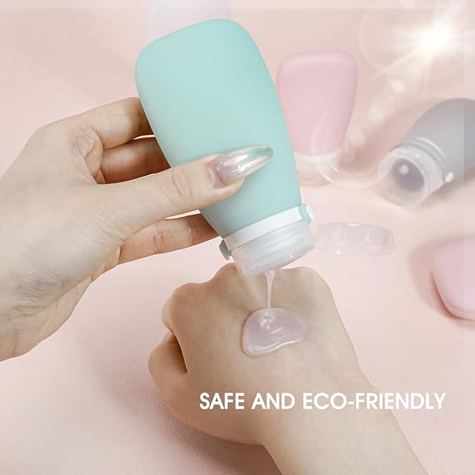 6Pcs Leakproof Travel Size Toiletries Bottles Set – Leakproof Silicone Travel Bottles TSA Approved, 3oz+2oz+1oz Travel Toiletry Set for Shampoo, Lotion, Cream