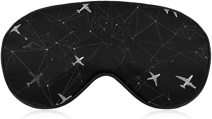 Airplane Plane Sleep Mask Adjustable Blackout Night Eye Cover for Travel Work