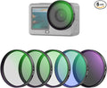 NEEWER Filter Set Compatible with DJI Osmo Action 6 Only, 5 Pack CPL + ND 32 + UV + LPR + Black Diffusion 1/4 Multicoated HD Optical Glass Snap On Lens Filters, Action Camera Accessories, FL-B4