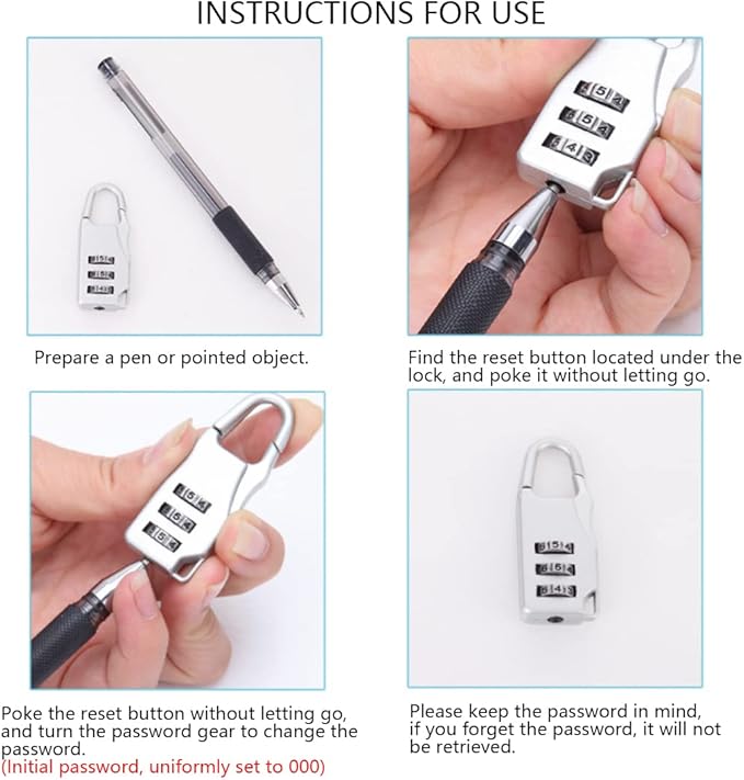 SDTC Tech 5 PCS Combination Luggage Lock Password Security Padlock Zinc Alloy Black Small Safe Combination Padlocks for Luggage Briefcases Suitcases Backpacks Computer Bags Locker Tool Cabinet
