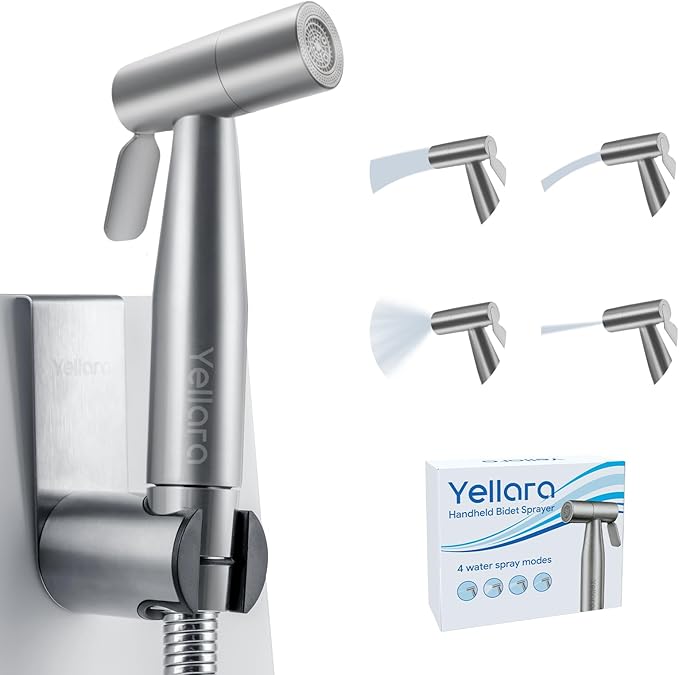 Handheld Bidet Sprayer for Toilet - 4 Spray Modes, Toilet Cleaning - Stainless Steel, Adjustable Water Pressure, Easy Installation