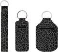 Suobstales 3Pcs Travel Bottles Keychain Holder Set,Travel Bottle Sleeves+Neoprene Chapstick Holders+Lanyard Keychain