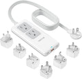 Universal Travel Adapter Kit, VINTAR International Power Adapter with 5ft Extension Cord, 2 Outlets and 3 USB, Type A/C/D/G/I/M Plug for EU/UK/India/Africa/US, Power Strip for Travel Home Cruise Ship