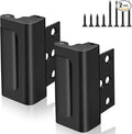 Child Safe Door Reinforcement Lock 2 Pack, 800lbs Heavy Duty Aluminum Inward Door Security Lock, 3 Inch Stop with Protective Silicone Strips for Extra Kids Safety(Black)