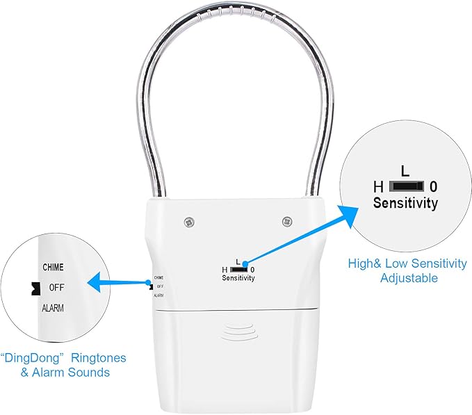 JIAN BOLAND Door Handle Alarm - Vibration-Activated Security Alert with 120DB Audible Alarm, Effective up to 500FT - Ideal for Travel, Hotels, Apartments & Home Protection