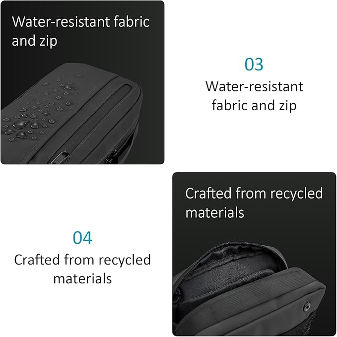 Travel Organizer Pouch Electronic Accessories Carry Case Waterproof Double Layers All-in-One for Cord, Phone, Airpods, USB Flash Drive for Men Women, Portable Charger Organizer (Black)