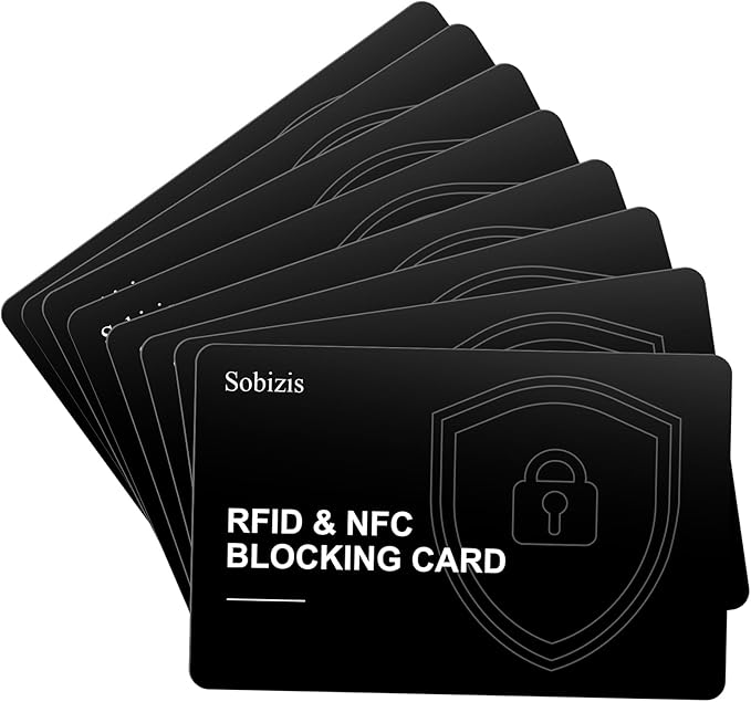 RFID Blocking Card, Slim Contactless NFC Debit Credit Card Protector for Wallets,Safe Card RFID Cards Blocker, Anti-Theft for Credit Card Passort ID Card, Travle Accessories for Men & Women (8)