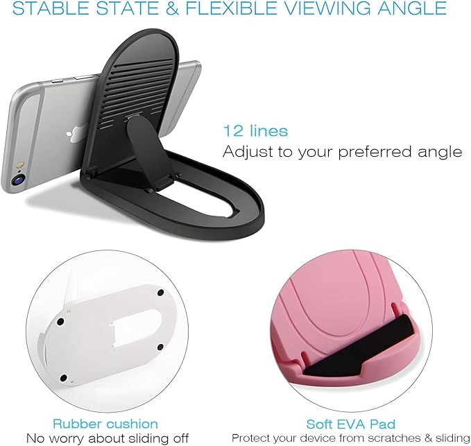 Cell Phone Stand 6Pack, Foldable Portable Desktop Cell Phone Holder, Adjustable Universal Multi-Angle Cradle Stands for iPhone 15 14 13 12 11 Pro Xs Max Xr X 8 Plus Samsung Galaxy Tablet Smart Phones