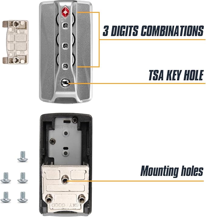 2-Pack TSA Locks for Luggage, Luggage Locks TSA Approved, Small Travel Combination Lock for Luggage Bag Backpack Baggage Suitcase, Silver JS620
