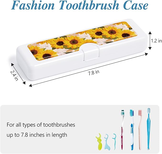 Toothbrush Travel Case - Colorful Pattern, Holder and Covers for Toothbrushes, Includes Tongue Scraper Case