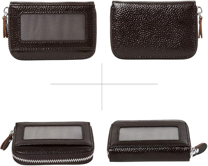 Women's RFID Blocking 12 Slots Credit Card Holder Leather Accordion Wallet