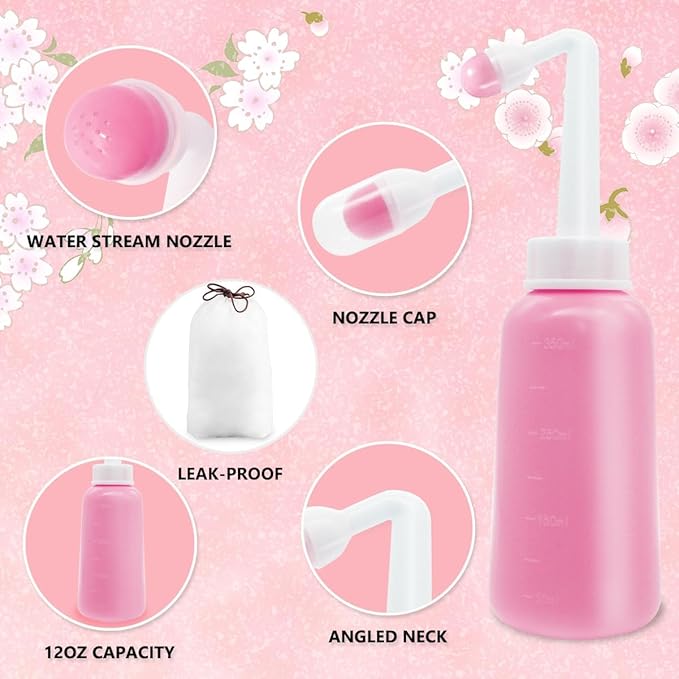 Premium Peri Bottle for Postpartum Care | Upside Down Peri Bottle, Portable Bidet for Perineal Recovery and Cleansing After Birth 12OZ/350ml