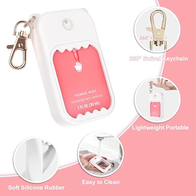 Hand Sanitizer Spray Case for Touchland Silicone Touchland Case Keychain Cute Hand Sanitizer Holder Keychain Compatible with Touch land Power Mist Gentle/Glow Mist