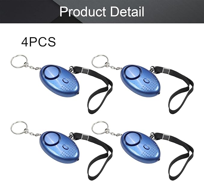 Othmro Safe Sound Personal Alarm 4 Pack 120DB Personal Security Alarm Keychain with LED Lights, Emergency Safety Alarm for Women, Men, Children, Elderly Blue