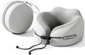 Travel Neck Pillow with Storage Case, 100% Pure Memory Foam, Airplane Head Support for Flight Sleeping, Portable, Gray (Gray Matching)
