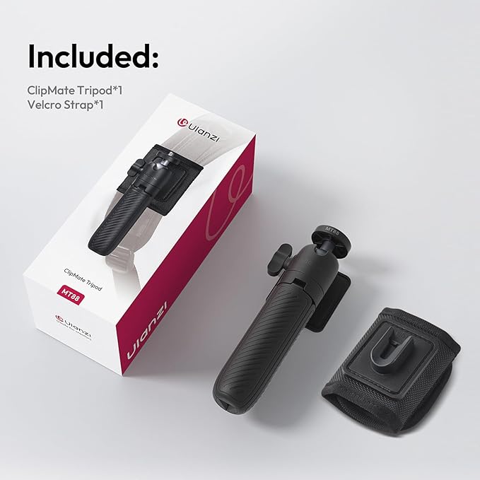 ULANZI MT88 ClipMate Tripod Mini Extension Rod for Pocket 3/Xtra Muse/Insta360 X5 X4/Action Cameras, 3-in-1 Selfie Stick w Backpack Mount Shoulder Strap, Adjustable Tabletop Tripod Handle Grip