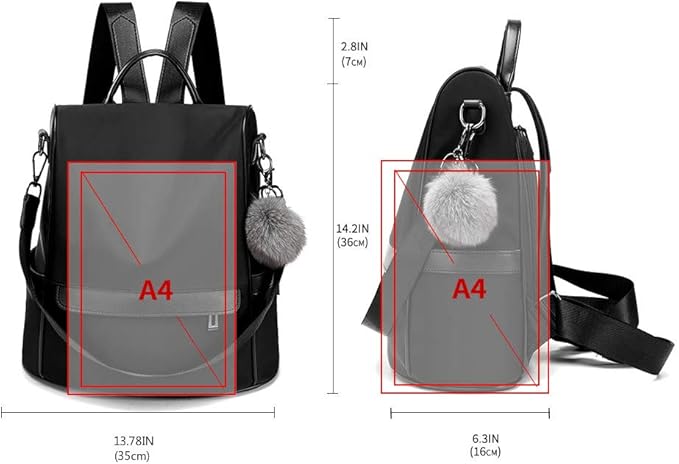 CHERUTY Women Backpack Purse Nylon Anti-theft Fashion Casual Lightweight Travel Shoulder Bag