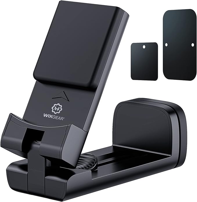 WixGear Magnetic Airplane Phone Holder with Multi Directional 360 Degree Rotation, Pocket Size, Accessory for Airplane, Airplane Phone Mount, Travel Must Have (New Magnetic Version)