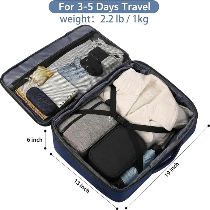 MATEIN Expandable Travel Backpack for Airplanes, Large Capacity Carryon Backpack for Men Women, Water Resistant Airline Approved Bags with Adjustable Shoulder Straps for International Trip, Grey Blue