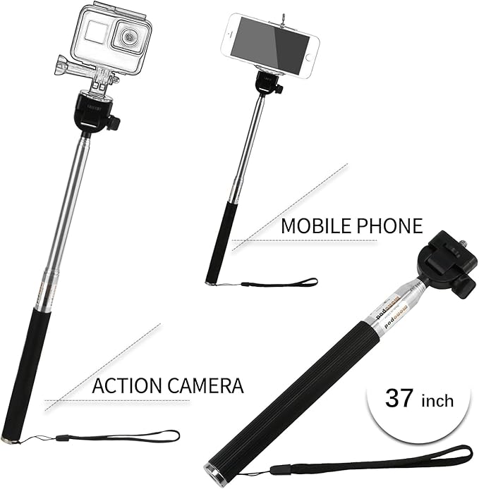 SHOOT 10-in-1 Accessory Kit for GoPro Accessories,Action Camera Accessories for GoPro Hero13 12 11 10 9 8 7 6 5 4 3+ 3 Hero Session 5 Black AKASO EK7000 Apeman SJ4000 5000 6000 DBPOWER AKASO