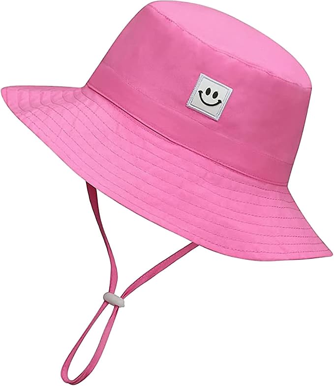 55cube UPF 50+ Baby & Toddler Sun Hat, Wide Brim Infant Bucket Hat for Beach & Outdoors, Adjustable Fit for Ages 0-4 Years