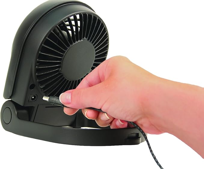 Honeywell HTF090B Turbo On-the-Go Personal Fan, Black – Small Portable Fan for Travel