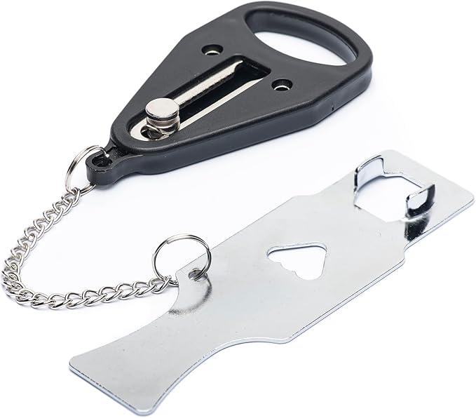 Portable Door Lock for Women & Travel Safety - Heavy Duty Portable Lock Perfect for AirBnb's, Hotels, Apartments, Hostels, Dormitories (Black, Single Hole)