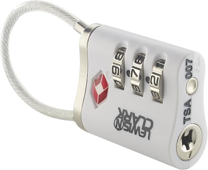 Lewis N. Clark Travelsentry 3-Dial Combo Lock with Keys, White, One Size