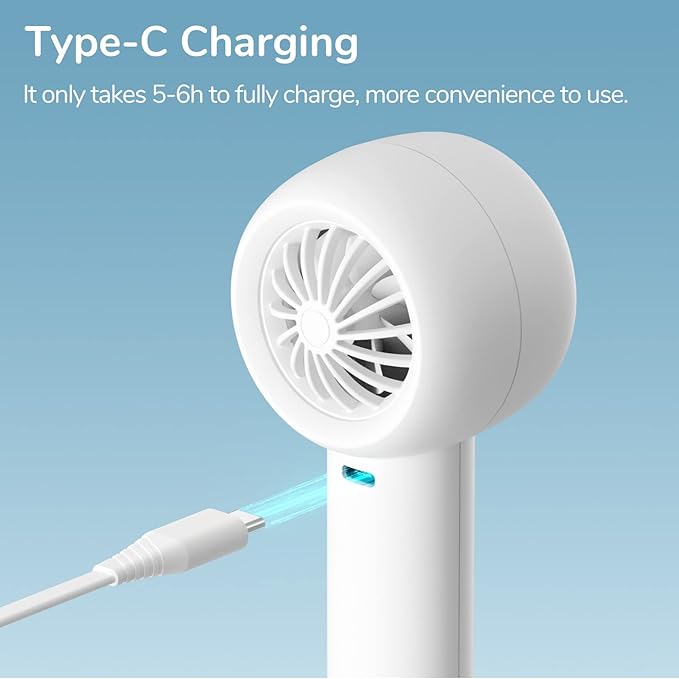 JISULIFE Mini Portable Fan-Bladeless Safe Design, Powerful Turbo Handheld Fan with 5 Speeds, 16Hrs Max Cooling Time，USB Rechargeable, Small Pocket for Travel/Lash, Gifts For Girls/Women (Pack of 2)