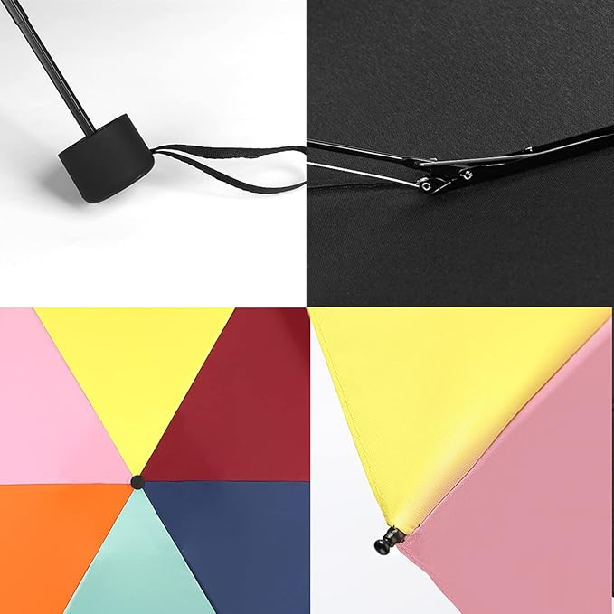 GAOYAING Small Mini Umbrella with Case Light Compact Design Perfect for Travel Lightweight Portable Parasol Outdoor Sun&Rain Umbrellas 34 Inches