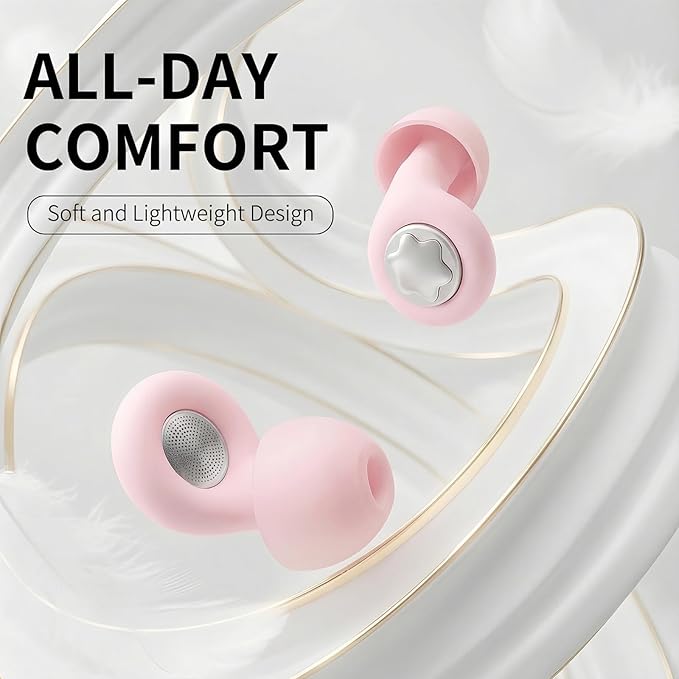 Ear Plugs for Sleeping 45DB Noise Cancelling: Ultra-Comfy Reusable Noise-Reducing Earplugs for Sleeping & Travel & Work Hearing Protection Earbuds with 8 Tips(XS,S, M, L Size)