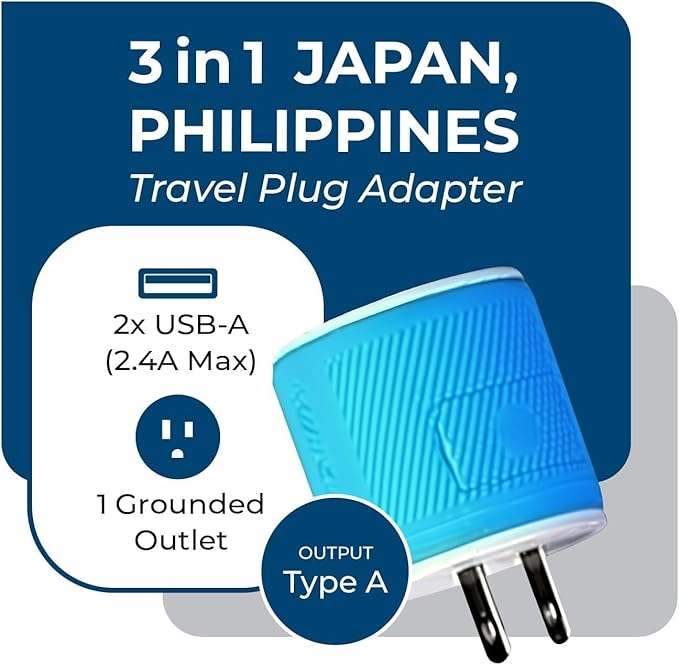 OREI Japan, Philippines Travel Plug Adapter- USA Inputs - Type A (U2U-6), Will work with Cell Phones, Camera, Laptop, Tablets, iPad, iPhone and More