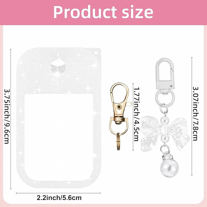 Silicone Case Compatible with Touchland Hand Sanitizer Spray Mist 1 oz with Bow Keychain