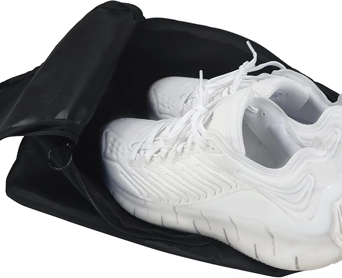 Gloppie Shoe Bags Travel Pouch (2 Pack) - Large Shoes Storage Bag Organizer, Black - Perfect for Men, Women, Business Trips & Gym
