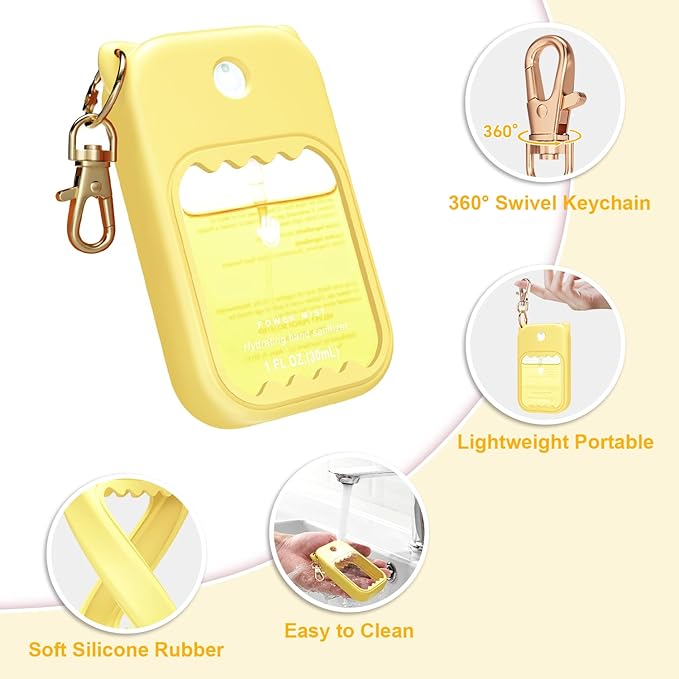 Hand Sanitizer Spray Case for Touchland Silicone Touchland Case Keychain Cute Hand Sanitizer Holder Keychain Compatible with Touch land Power Mist Gentle/Glow Mist
