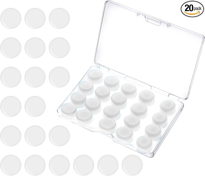 20 Pcs Silicone Ear Plugs for Sleeping, Soft Moldable Silicone Earplugs for Sleep, Noise Cancelling Reduction Earplugs for Swimming, Travel, Snoring, Concerts, Airplane, Motorcycle, Musicians