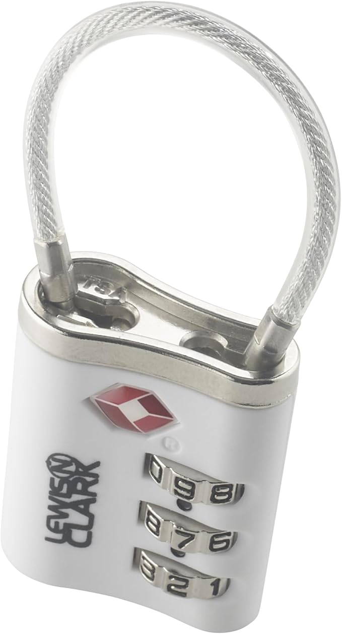 Lewis N. Clark Travelsentry 3-Dial Combo Lock with Keys, White, One Size