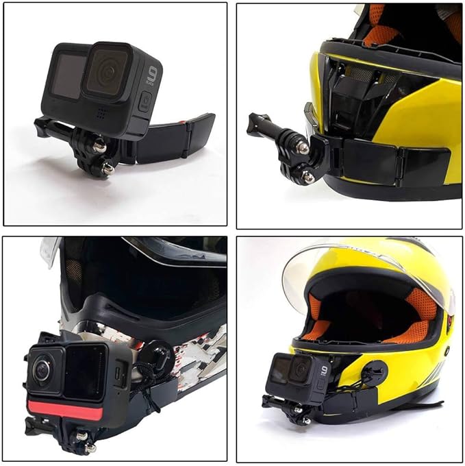 QKOO Motorcycle Helmet Chin Mount Kit for GoPro Hero 13, 12, 11, 10, 9, 8, 7, 6, 5, 4, Session, 3+, 3, 2, 1, Hero (2018), DJI Osmo Action, AKASO, SJCAM, Action Cameras
