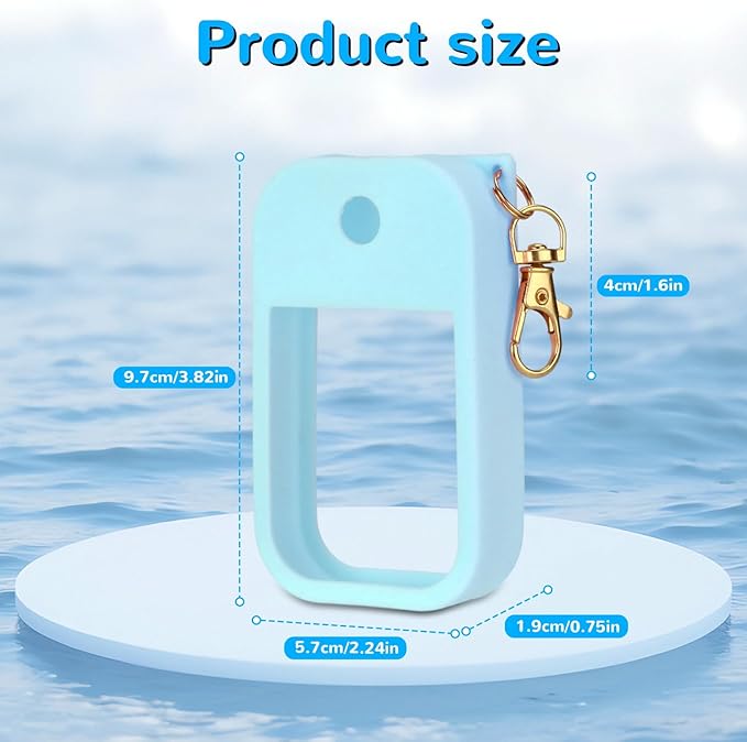 Hand Sanitizer Spray Case Compatible with Touchland Power Mist 1 oz – Silicone Case with Keychain for Touch Land Mist 1 fl oz（30 ml）, Hand Sanitizer Accessory for 1 fl oz (Blue, 1 Pack)