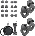 2 Pairs of Earplugs for Sleeping,Reusable Hearing Protection Ear Plugs with 8 Pairs Ear Tips & One Connector Cord,Soft Earplugs for Noise Reduction,Concert,Musician & Work - 25dB-30dB