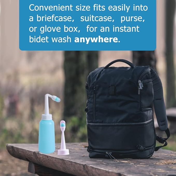 Peri Bottle - Postpartum and Perineal Care - 2 in 1 Portable Bidet - Portable Travel Bidet Sprayer for Women or Men- Handheld Jet Spray Bottle for Toilet (350ML, Green)