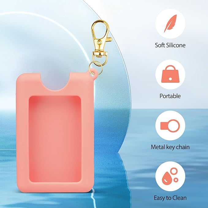 Silicone Case Compatible with Noshinku Pocket Hand Sanitizer, Protective Case with Keychain for Travel Size
